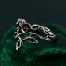 Sterling Silver Elven Tree Bark Twig Ring for Forest Inspired Engagement – Nature-Inspired Silver Engagement Ring with Celtic Knot