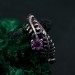 Amethyst Fern Branchlet Ring - Graceful Twig and Fern Woodland Band
