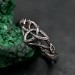 Artisanal Silver Tree Ring - Handcrafted Celtic Band with Nature-Inspired Triskele Design
