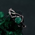 Celtic Emerald Silver Ring - Classic Elegance in Celtic Jewelry