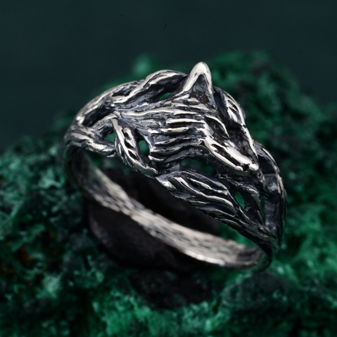 Enchanted Forest Fox Ring - Handcrafted Sterling Silver Statement Ring