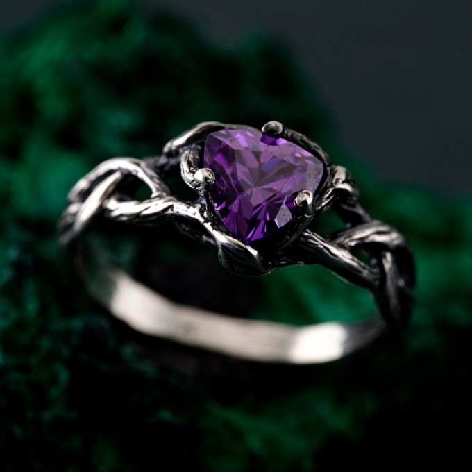 Handmade Topaz Twig Ring – Botanical Nature-Inspired Jewelry
