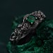 Emerald Blossom Silver Ring – Nature's Elegance with Floral Twig Accent, Dainty Branch Delight Ring Featuring Flower on Silver Twig