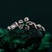 Emerald Blossom Silver Ring with Nature Motif
