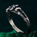 Mystic Topaz Lunar Ring - Triple Moon Goddess Silver Engagement Ring