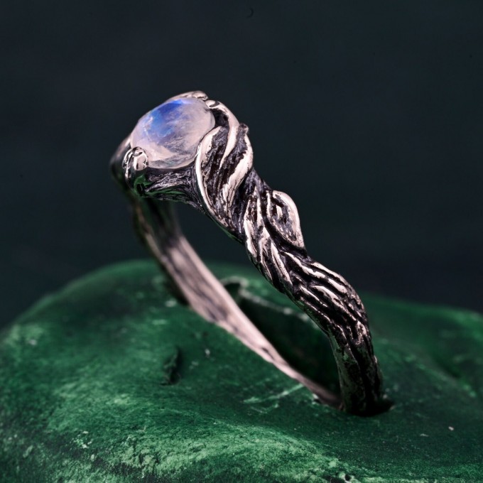 Enchanted Forest Engagement Ring - Rustic Twig of Love Band