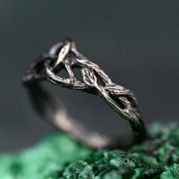 Artisanal Silver Tree Ring - Nature-Inspired Design, Handcrafted Unique Celtic Band with Symbolic Triskele