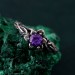 Garnet Blossom Twig Ring with Whimsical Vine Design