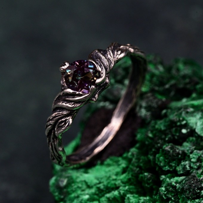 Silver Braided Band Witch Ring: Enchanted Forest Fantasy Engagement Jewelry