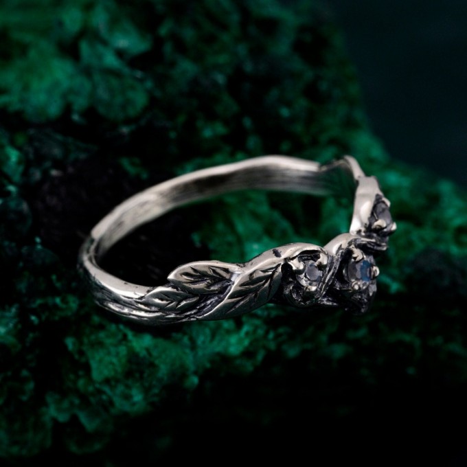 Celestial Petals: Gothic Moonstone Ring