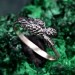 Gothic Silver Ring with Thistle-Inspired Design