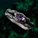 Shadowed Elegance Ring: Gothic Noir Silver Band