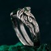 Emerald Silver Twig Ring – Forest-Inspired Leaf Design, Bohemian Green Gemstone Wedding Band, Unique Handcrafted Jewelry