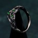 Enchanted Forest Silver Ring with Mystical Iridescent Jewel