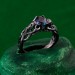 Artisan Silver Skull Engagement Ring - Mystical Wedding Band with Bohemian Branch Design