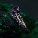 Amethyst Fern Branchlet Ring - Graceful Twig and Fern Woodland Band