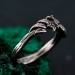 Enchanted Forest Peridot Twig Ring with Unique Butterfly Design
