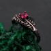 Ruby Fern Branchlet Ring: Whispering Fern Design
