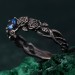 Blossom Silver Ring - Nature's Elegance with Floral Twig Accent