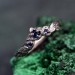Whispers of Twilight: Gothic Leaf Sapphire Ring