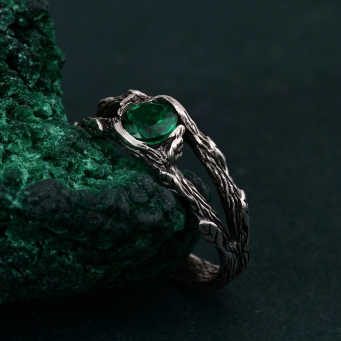 Nightfall Sterling Ring with Shadowed Elegance