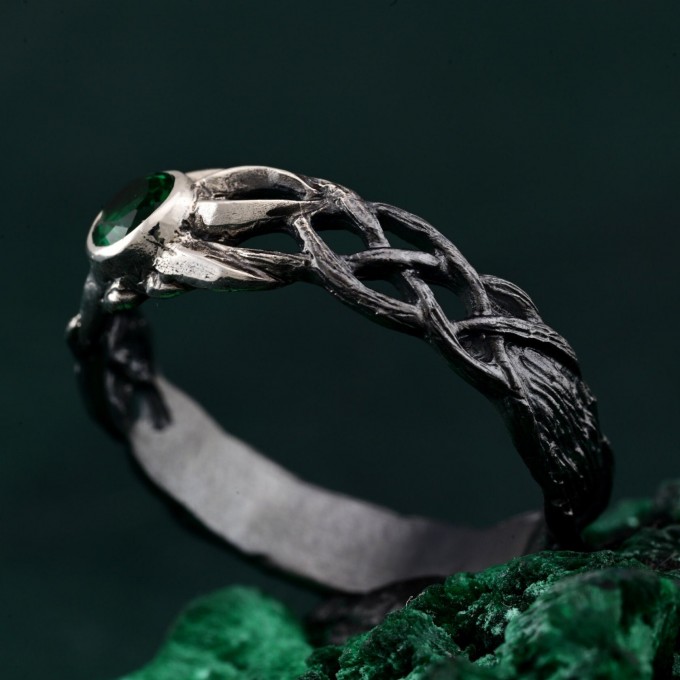 Binding Grove: Gothic Emerald Ring