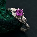 Nature-Inspired Bridal Band with Intricate Botanical Design