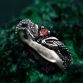 Serpentine Embrace Ring: Twisted and Entwined Snake Band