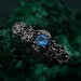 Topaz Blossom Silver Ring – Nature's Elegance Silver Ring, Floral Twig Accent Ring, Dainty Branch Delight Ring, Flower on Silver Twig Ring