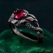 Serpent's Flame: Gothic Ruby Snake Ring
