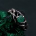 Celtic Emerald Silver Ring - Classic Elegance in Celtic Jewelry