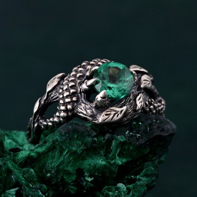 Enchanting Ring Dragon Scale - Serpentine Elegance in Silver Armor