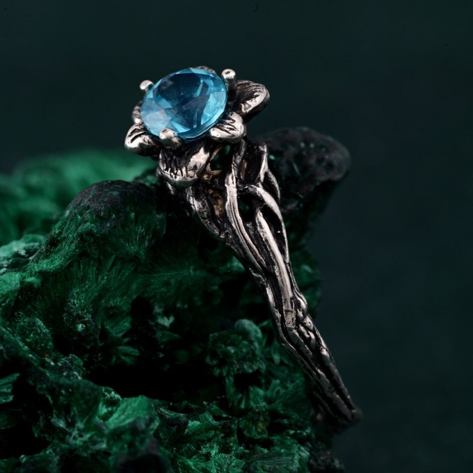 Unique Topaz Blossom Twig Ring – Enchanted Forest Design, Woodland Whispers Ring, Whimsical Vine Ring