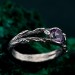Shadowed Elegance Ring: Gothic Noir Silver Band