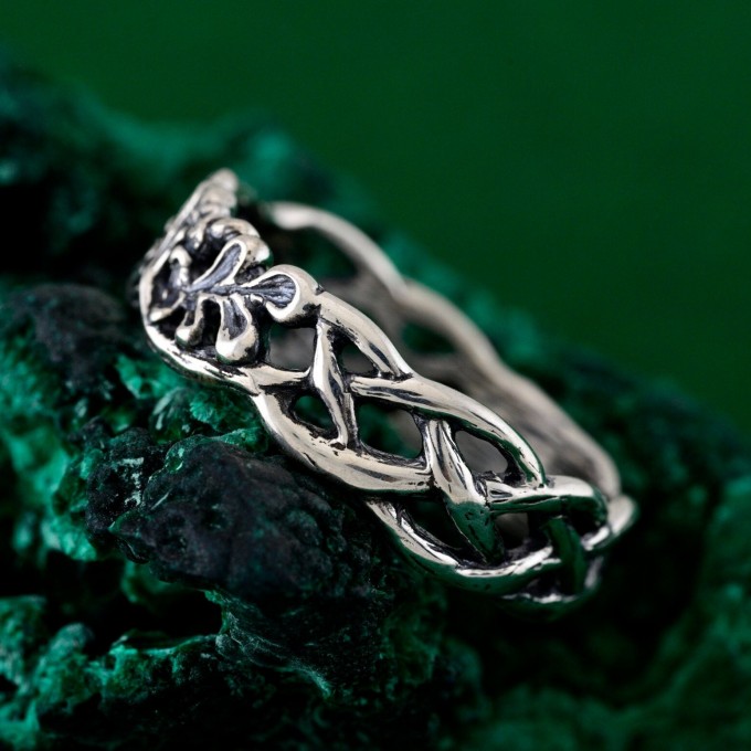 Elegant Ring Forest Harmony - Silver Branches Inspired by Nature