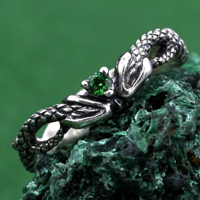 Unusual Nature Wildlife Animal Engagement Ring – Woodland Animal Wrap Ring, Serpentine Embrace Ring, Twisted Serpent Band