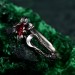 Celestial Silver Moon Ring – Mystic Garnet Lunar Ring, Triple Moon Goddess Ring, Silver Moon Trio, Crescent Goddess Ring, Engagement Ring