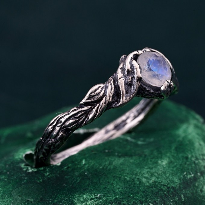Enchanted Forest Engagement Ring - Rustic Twig of Love Band