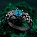 Ethereal Topaz Engagement Ring: Vintage Floral and Tree Branch Design