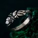 Unique Emerald Twig Engagement Ring – Sterling Silver Nature-Inspired Ring, Whimsical Butterfly Design, Artisan Crafted Jewelry