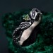 Emerald Coil: Gothic Snake Ring with Peridot