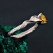 Sylvan Citrine Engagement Ring – Silver Nature-Inspired Band, Elven Leaf Design, Woodland Aesthetic Jewelry for Her