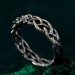 Oak Leaves Silver Dainty Topaz Engagement Ring