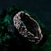Oak Leaves Silver Dainty Topaz Engagement Ring