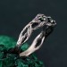 Boho Emerald Braided Ring - Tree Motif Engagement Jewelry