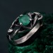 Silver Celtic Elegance: Classic Celtic Emerald Silver Ring