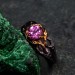 Elegant Alexandrite Wedding Ring for Women – Viking Promise Band with Artistic Leaf and Tree Motif