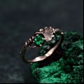 Unique Nature Ring Dainty Branch and Leaf with Forest Theme, Unusual Silver Engagement Leaf Ring, Woman Elvish Nature Bridal Ring