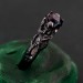 Silver Skull Engagement Ring: Gothic Twig Band Design