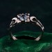 Mystic Topaz Lunar Ring - Triple Moon Goddess Silver Engagement Ring
